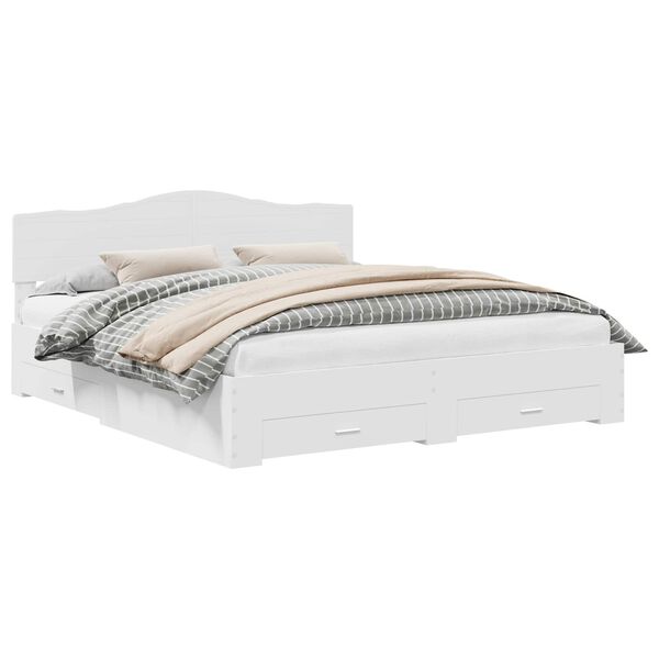 vidaXL R&aacute;m postele s čelnou doskou Biela 180 x 200 cm Kompozitn&eacute; drevo