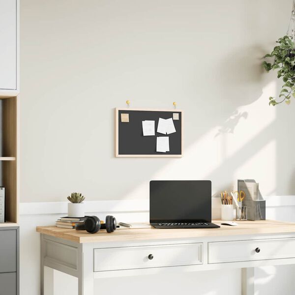 vidaXL Tabuľa s r&aacute;mom z mas&iacute;vneho borovicov&eacute;ho dreva čierna 40x30 cm