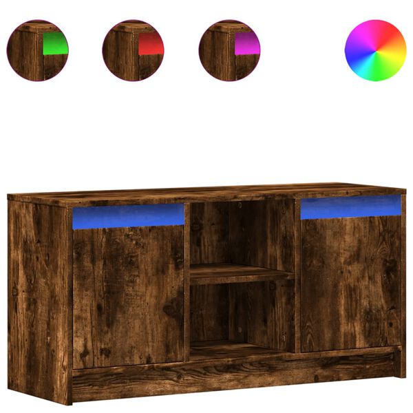 vidaXL TV stol&iacute;k s LED dymov&yacute; dub 100x34x50 cm kompozitn&eacute; drevo