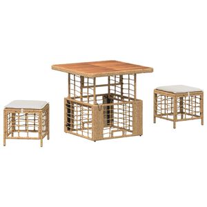 vidaXL Z&aacute;hradn&yacute; jed&aacute;lensk&yacute; set s vank&uacute;&scaron;om 3 pcs Pr&iacute;rodn&aacute; a biela
