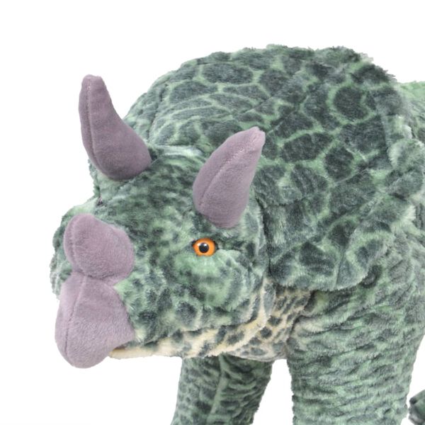 vidaXL Stojaci ply&scaron;ov&yacute; hračk&aacute;rsky dinosaurus triceratops, zelen&yacute; XXL