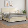 vidaXL Boxspring posteľ s matracom kr&eacute;mov&aacute; 180x200 cm umel&aacute; koža