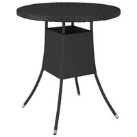 vidaXL Záhradný stôl čierny 70x70x73 cm polyratanový