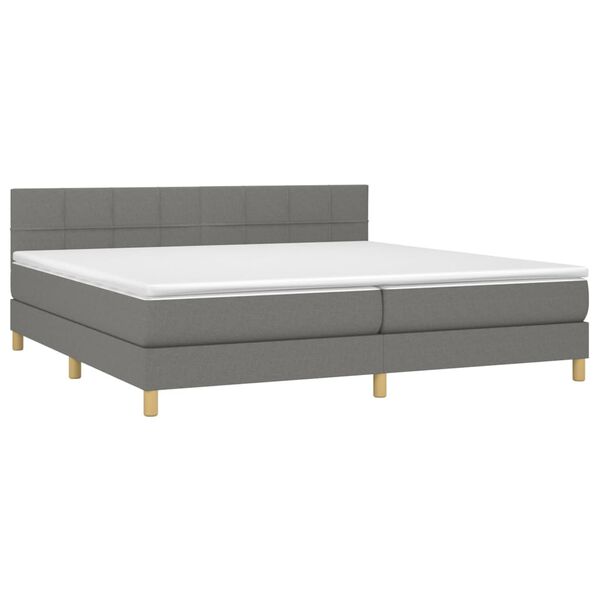vidaXL Boxspring posteľ s matracom tmavosiv&aacute; 200x200 cm l&aacute;tka