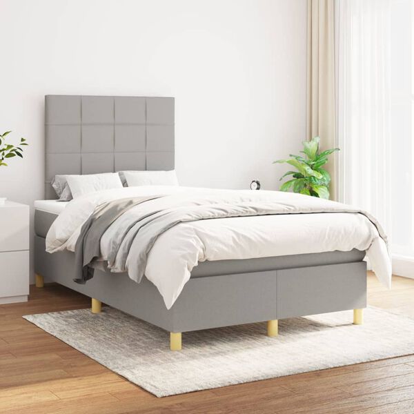vidaXL Boxspring posteľ s matracom bledosiv&aacute; 120x200 cm l&aacute;tka