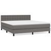 vidaXL Boxspring posteľ s matracom siv&aacute; 160x200 cm umel&aacute; koža