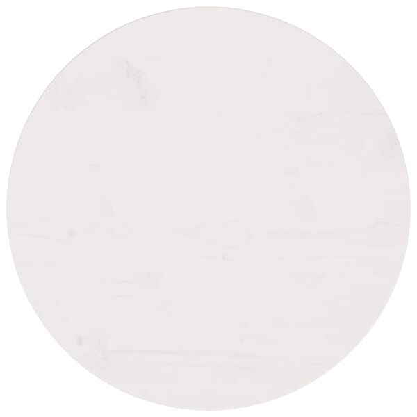 vidaXL Stolová doska biela Ø50x2,5 cm masívna borovica