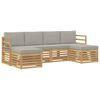 vidaXL S&uacute;pravy pohoviek 6 pcs Biela a svetlosiv&aacute; 245 x 122,5 x 73 cm