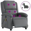 vidaXL Elektrick&eacute; mas&aacute;žne skl&aacute;pacie kreslo siv&eacute; umel&aacute; koža