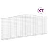 vidaXL Obl&uacute;kov&eacute; gabionov&eacute; ko&scaron;e 7 ks 400x30x140/160 cm pozink. železo