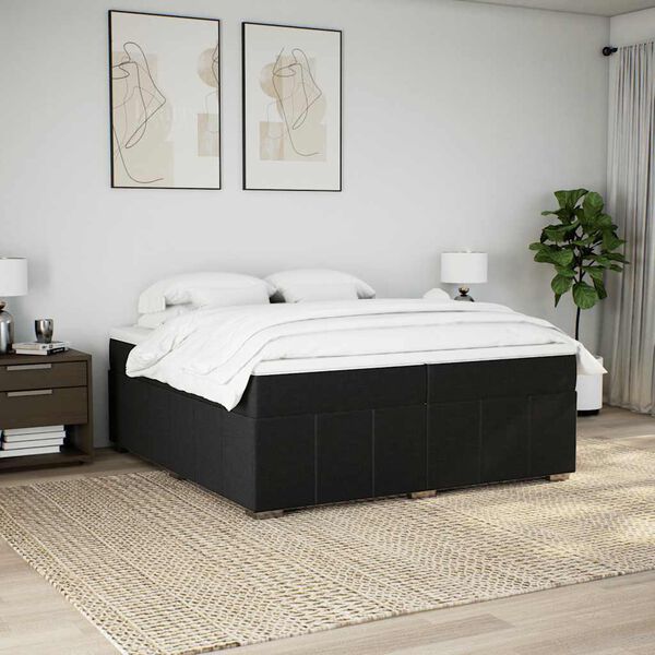 vidaXL Boxspring posteľ s matracom čierna 200x200 cm l&aacute;tka