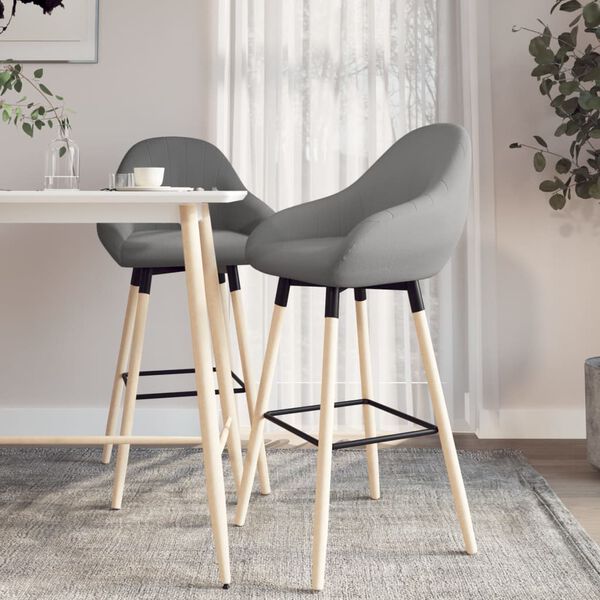 vidaXL Barov&eacute; stoličky 2 ks bledosiv&eacute; l&aacute;tkov&eacute;