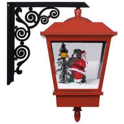 vidaXL Vianočná nástenná lampa s LED svetlami a Santom červené 40x27x45 cm
