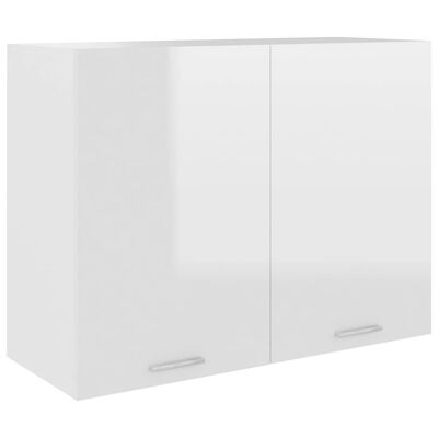 vidaXL Závesná skrinka, lesklá biela 80x31x60 cm, kompozitné drevo