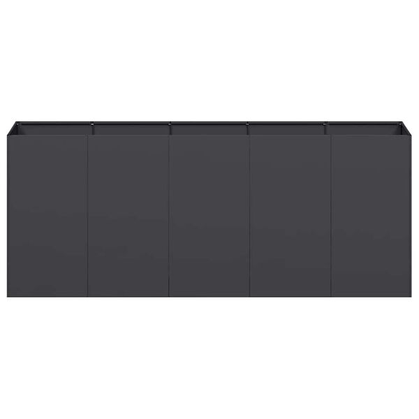 VidaXL kvetin&aacute;č čierny 200x40x80 cm Oceľ valcovan&aacute; za studena