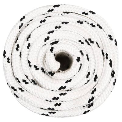 vidaXL Pracovné lano biele 20 mm 25 m polyester