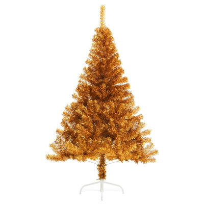 vidaXL Umelý polovičný vianočný stromček+stojan, zlatý 180 cm, PET