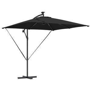 vidaXL Slnečn&iacute;k Čierna 249 x 249 x 250 cm Polyester a hlin&iacute;k