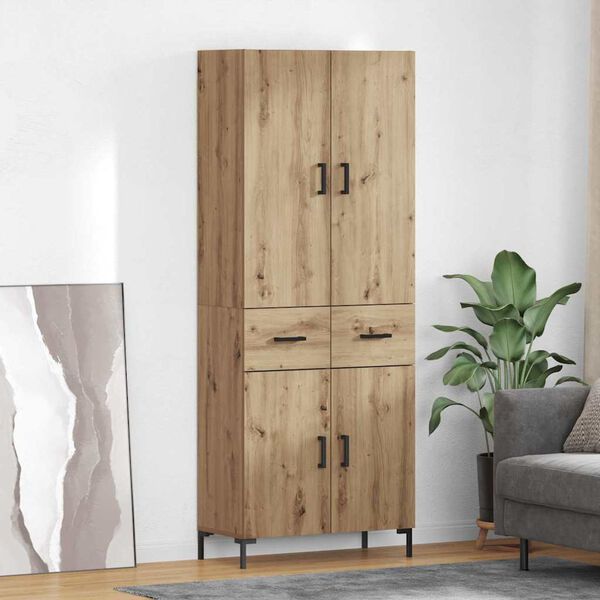 vidaXL Highboard Remeseln&yacute; dub 69,5 x 34 x 180 cm Kompozitn&eacute; drevo