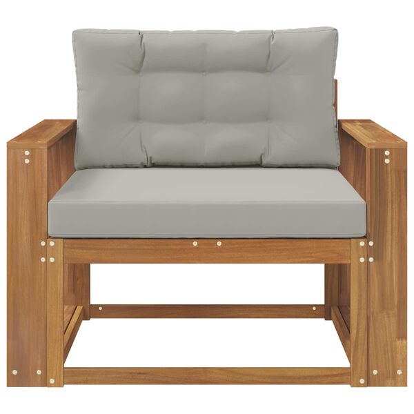 vidaXL Z&aacute;hradn&aacute; stredn&aacute; sedačka Pevn&eacute; ak&aacute;ciov&eacute; drevo Pr&iacute;rodn&aacute;