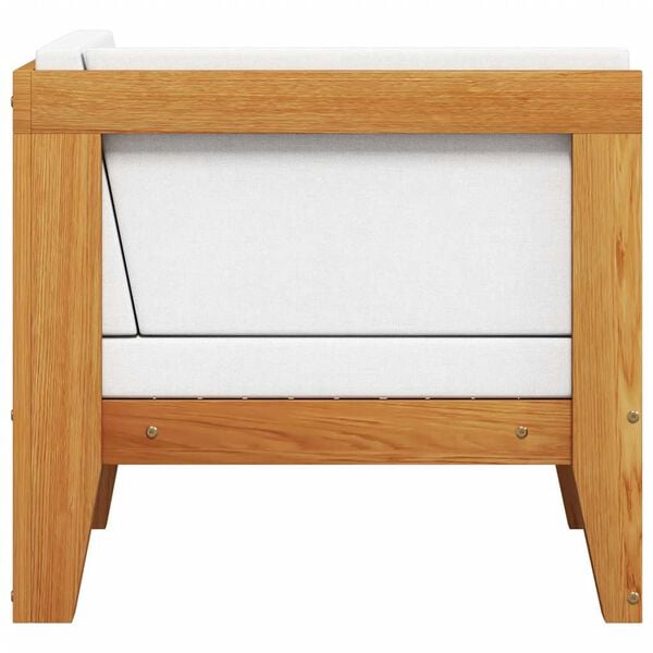 vidaXL Sekčná rohová pohovka a krémovo-biele vankúše akáciový masív