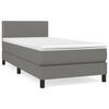vidaXL Posteľn&yacute; r&aacute;m boxsping s matracom tmavosiv&yacute; 80x200 cm l&aacute;tka