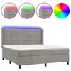 vidaXL Posteľ boxsping s matracom a LED bledosiv&aacute; 160x200 cm zamat