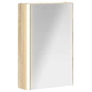 vidaXL K&uacute;peľňov&aacute; zrkadlov&aacute; skrinka Sonoma dub 33 x 11,5 x 50 cm