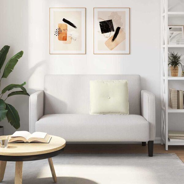 vidaXL Poduška na chrbát Krémová 50 x 45 cm Kordúrová tkanina