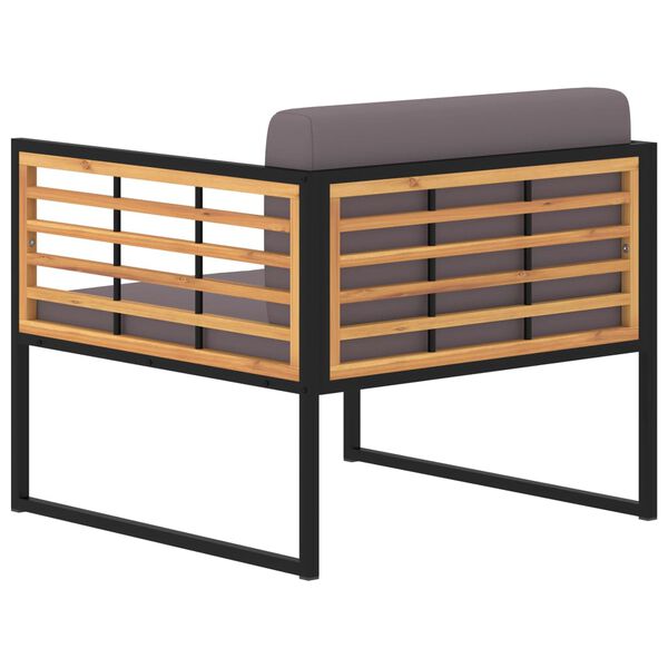 vidaXL Záhradné stoličky s poduškami 2 ks akáciový masív tmavosivé