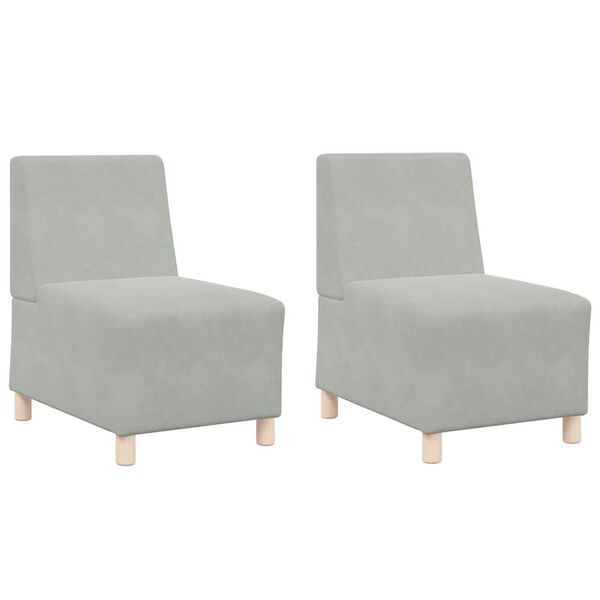 vidaXL Bezrúčková modulárna sofa jednotka 2 pcs Svetlosivá