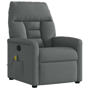 vidaXL Mas&aacute;žne kreslo s polohovac&iacute;m mechanizmom, tmavosiv&aacute; l&aacute;tka