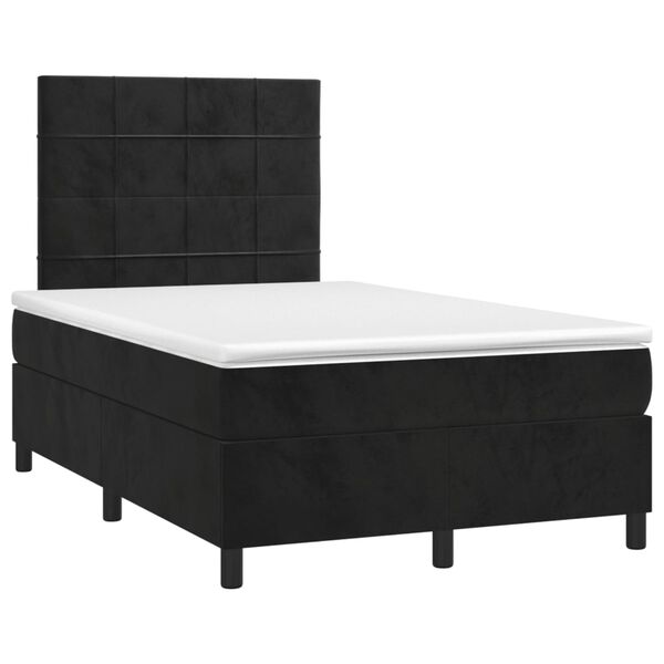 vidaXL Posteľn&yacute; r&aacute;m boxspring s matracom čierny 120x200 cm zamat