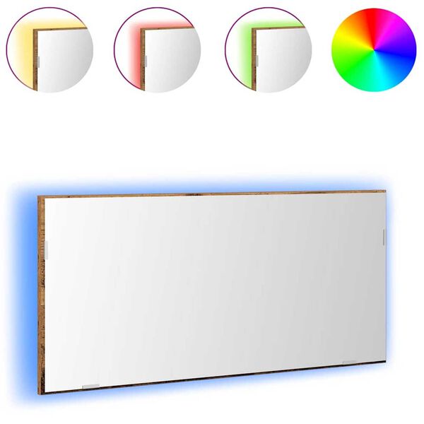 vidaXL Zrkadlo Staré drevo 80 x 37 cm Sklo a inžinierske drevo