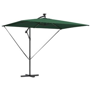 vidaXL Kantileverový banánový parasol Zelená 294 x 200 x 254 cm