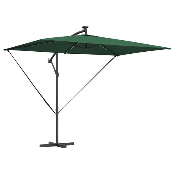 vidaXL Kantileverový banánový parasol Zelená 294 x 200 x 254 cm