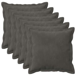 vidaXL Poťah na podložku 6 pcs HOUTEN Tmavosiv&aacute; 30 x 30 cm Zamat