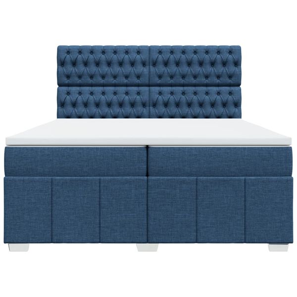 vidaXL Boxspring posteľ s matracom modr&aacute; 200x200 cm l&aacute;tka