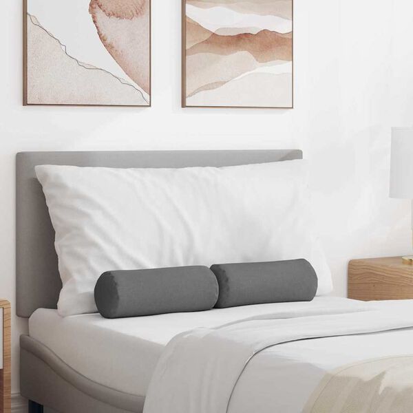 vidaXL Podložkov&eacute; vank&uacute;&scaron;e 2 pcs Tmavo &scaron;ed&aacute; &Oslash; 15 x 40 cm l&aacute;tka