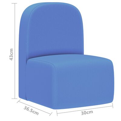 vidaXL Detská sedačka 2 v 1 modrá umelá koža