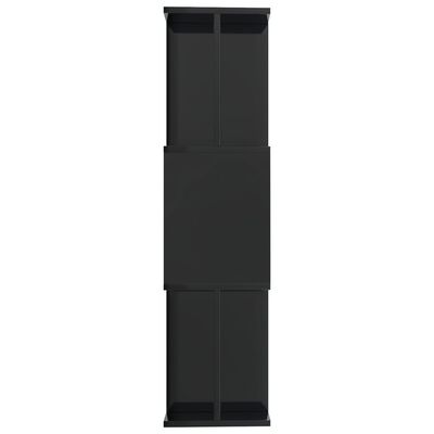 vidaXL Knižnica/deliaca stena, lesklá čierna 80x24x96 cm