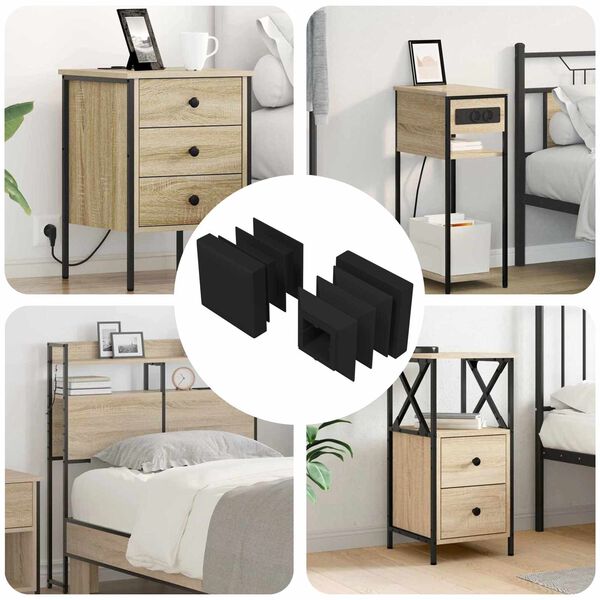 vidaXL Koncov&eacute; čiapky 2 pcs Čierna 15 x 15 x 15 mm PP