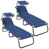 vidaXL Skladac&iacute; leh&aacute;tko 2 pcs Modr&aacute; 190 x 57 x 81 cm oxford
