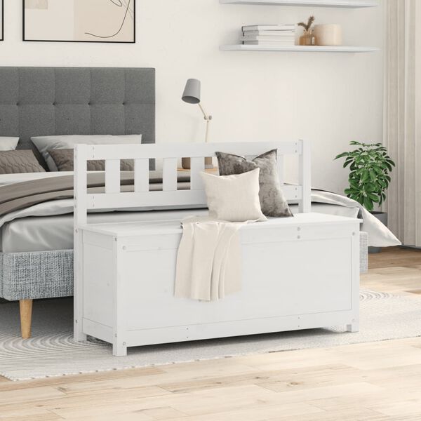 vidaXL Lavička biela 110x41x76,5 cm masívne mangovníkové drevo