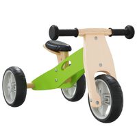vidaXL Balančný bicykel pre deti 2 v 1 zelený