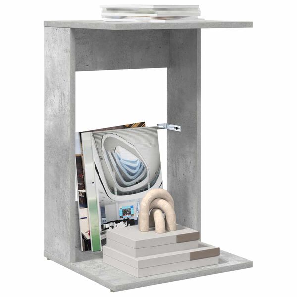 vidaXL Bočn&yacute; st&ocirc;l Bet&oacute;nov&aacute; &scaron;ed&aacute; 40 x 38 x 62,5 cm Kompozitn&eacute; drevo