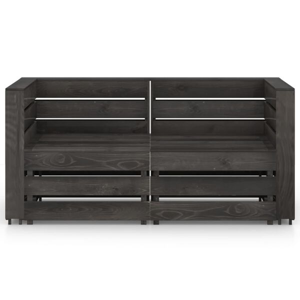 vidaXL 2-miestna z&aacute;hradn&aacute; pohovka, siv&aacute;, impregnovan&aacute; borovica