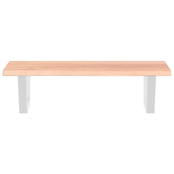 vidaXL Polica pod um&yacute;vadlo, n&aacute;stenn&aacute;, oceľ a dubov&yacute; mas&iacute;v