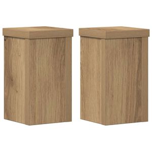 vidaXL Stojany na rastliny 2 ks dub artisan 10x10x18 cm kompoz. drevo