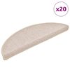 vidaXL Schodov&eacute; rohože 20 ks 56x17x3 cm b&eacute;žov&eacute;, polkruhov&eacute;